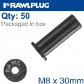 RAWLNUT M8X30MM X50-BOX